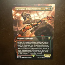 Magic the Gathering Ravenous Tyrannosaurus (Borderless) - 0018 R - Image 1