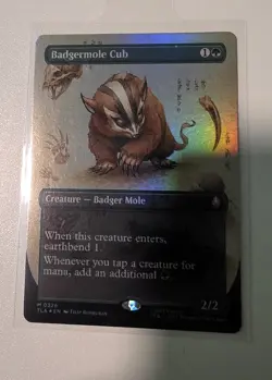 Badgermole Cub BORDERLESS FOIL MTG - Avatar: The Last Airbender (TLA #326) (NM) - Image 1