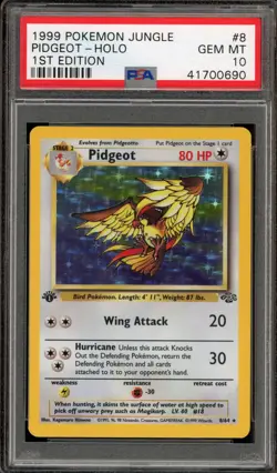 Pokemon Pidgeot Jungle 1st Edition Holo Rare #8 PSA 10 Gem Mint - Image 1