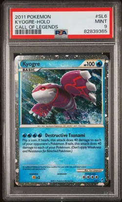 2011 Pokemon Call of Legends KYOGRE #SL6 HOLO PSA 9 MINT Cert 80+ Low Pop - Image 1