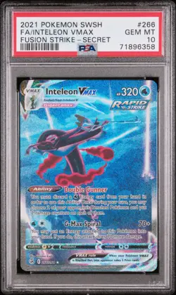 PSA 10 INTELEON VMAX FUSION STRIKE-SECRET #266 FA 2021 POKEMON SWORD & SHIELD - Image 1