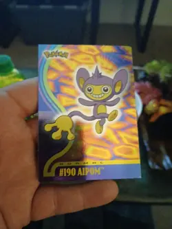 2001 Topps Pokemon Johto Aipom #190 Silver Foil Holo Blue Logo 1st Edition RARE - Image 1