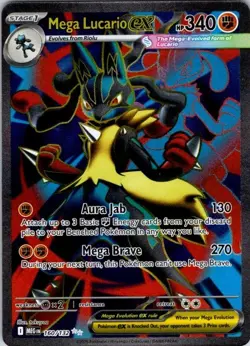 Pokemon TCG Mega Lucario EX - 160/132 - Mega Evolution Ultra Rare - Near Mint - Image 1