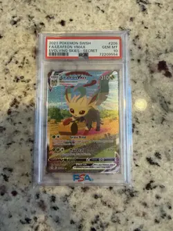 2021 Pokemon TCG Leafeon VMAX ALT ART 205/203 Evolving Skies PSA 10 - Image 1