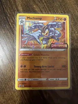 Machamp SWSH243 Lost Origin Prerelease Stamp Black Star Promo Pokemon TCG LP/NM - Image 1