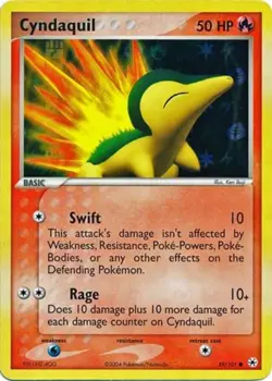 Heavily Played Cyndaquil - 59/101 - Common - Reverse Holo Pokemon Hidden Legends - Image 1