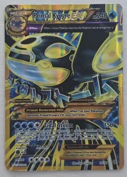 POKEMON TCG PRIMAL KYOGRE EX 96/98 (SHINY FULL ART) DAMAGED + - Image 1