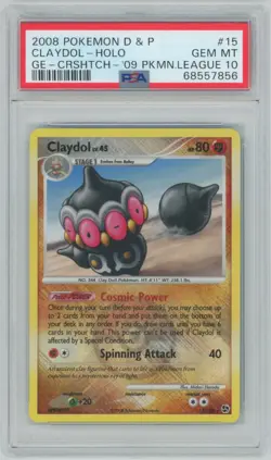 2008 Claydol Holo 15/106 Crosshatch-2009 Pokemon League Pokemon PSA 10 - Image 1