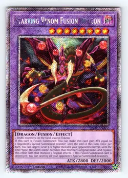 Yugioh Starving Venom Fusion Dragon RA04-EN272 1st Platinum Secret Rare - NM 💎 - Image 1