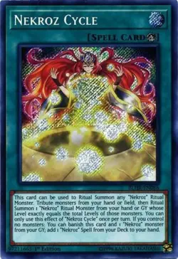 Yugioh! LP Nekroz Cycle - BLHR-EN086 - Secret Rare - 1st Edition Lightly Played, - Image 1