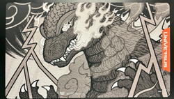 Godzilla Playmat Black & White GenCon Exclusive Magic-UFS-Yugioh-MTG-Vanguard - Image 1