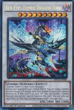 Yugioh! Red-Eyes Zombie Dragon Lord - MP23-EN083 - Prismatic Secret Rare - 1st E - Image 1