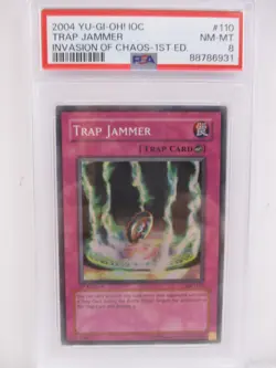 YU-GI-OH - TRAP JAMMER - IOC-110 INVASION OF CHAOS - 1st EDITION - PSA 8 - Image 1