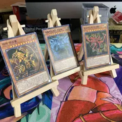 YuGiOh! - Egyptian God Card Set - Slifer + Obelisk + Ra - MILLENIUM RARE - MINT - Image 2