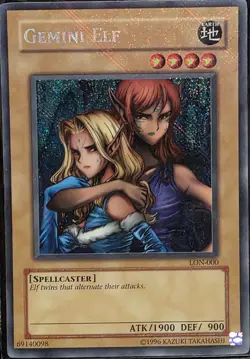 Yu-Gi-Oh! TCG Gemini Elf Labyrinth of Nightmare LON-EN000 Unlimited Secret Rare - Image 1