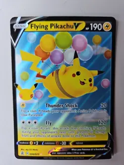 Pokemon Celebrations Holo Ultra Rare Card Flying Pikachu v 006/025 - Image 1