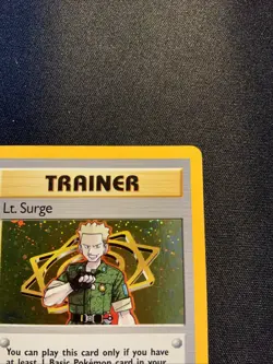 Lt. Surge 017/132 Gym Heroes Trainer Holo Rare NM-LP Vintage Pokemon Card WOTC - Image 3