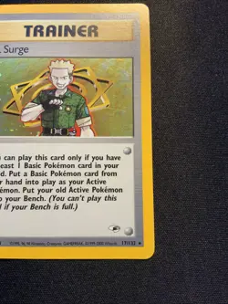 Lt. Surge 017/132 Gym Heroes Trainer Holo Rare NM-LP Vintage Pokemon Card WOTC - Image 4