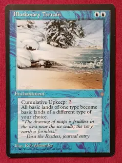Magic The Gathering ICE AGE ILLUSIONARY TERRAIN blue card MTG - Image 1