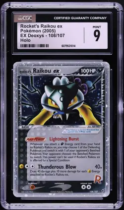 CGC 9 Raikou EX Holo EX Deoxys 2005 Pokemon Card #108 - Image 1