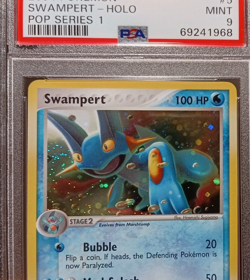 2004 PSA 9 Pokemon Pop Series 1 Swampert Holo Card 5/17 Mint with swirl - Image 3