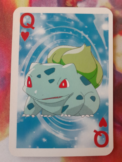 Bulbasaur Queen of Hearts Pokemon 1999 Mini Deck Playing Cards 2.5x1.75in NM - Image 1