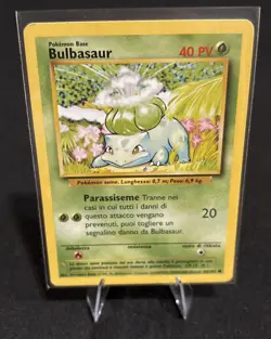 Rare Bulbasaur 44/102 Pokemon Card - Base Set Unlimited - Italian - MP - Image 1