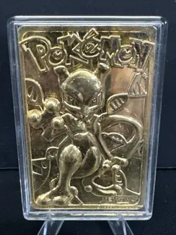1999 Mewtwo 23K Gold Plated Trading Card - Burger King - Pokemon - Image 1