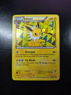 Pokemon Jolteon BW91 Black and White Holo Black Star Promo Card LP/Water DMG - Image 1