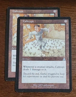 2x Caltrops uncommon artifact cards - Urza's Destiny - NM/VG - Image 1