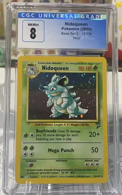 CGC 8 Nidoqueen 2000 Base Set 2 12/130 Holo Pokemon Card-swirl - Image 1