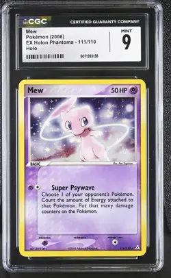 CGC 9 MINT Mew 2006 EX Holon Phantoms 111/110 Holo SWIRL Pokemon Card - Image 1