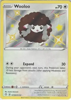 SV103/SV122 Wooloo - Shiny Holo Rare Card : SWSH-4.5 Shining Fates Shiny Vault - Image 1