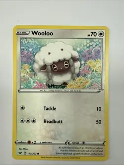 Wooloo 153/202 Sword & Shield Base Set Common Pokemon 2020 TCG Card - Image 1