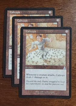 3x Caltrops uncommon artifact cards - Urza's Destiny - NM/VG - Image 1