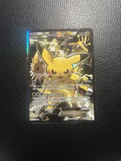 TCG Pikachu EX 2016 Black Star Promos XY124 Pokemon Card Light Play Damage - Image 1