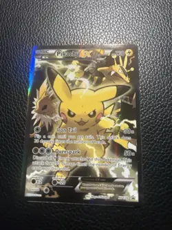 TCG Pikachu EX 2016 Black Star Promos XY124 Pokemon Card Light Play Damage - Image 3