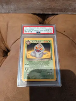 Pokemon 2001 HK League Dark Arbok Promo Card Wizards Gold W Stamped 19/82 PSA 10 - Image 1