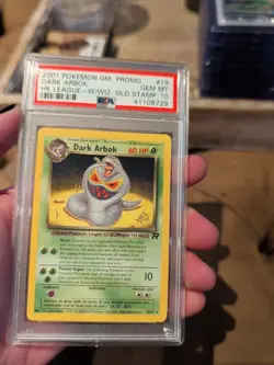 Pokemon 2001 HK League Dark Arbok Promo Card Wizards Gold W Stamped 19/82 PSA 10 - Image 3