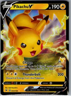 Pikachu V 043/185 SWSH04: Vivid Voltage - Pokemon Card - NM - Image 1