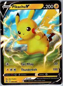 Pikachu V 086/264 SWSH08: Fusion Strike - Pokemon Card - NM - Image 1