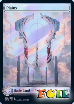 Plains (262) - Full Art 262 MTG Phyrexia: All Will Be One Land NP Foil - Image 1