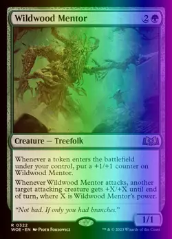 MTG Magic the Gathering Wildwood Mentor (322/515) Wilds of Eldraine NM FOIL - Image 1
