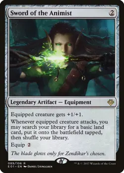 MTG Magic the Gathering Sword of the Animist (89/115) Archenemy Nicol Bolas MP - Image 1