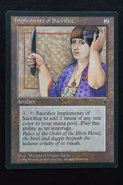 Magic The Gathering MTG IMPLEMENTS OF SACRIFICE Fallen Empires LP Lightly Played - Image 1