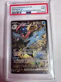2024 POKEMON SVP EN-SV BLACK STAR PROMO 132 GRENINJA EX SHROUDED FABLE PSA 9 - Image 1