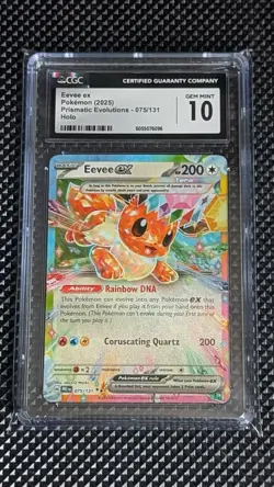 Eevee ex Pokemon 2025 Prismatic Evolutions 075/131 Holo CGC GEM MINT 10 - Image 1