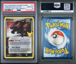 2021 POKEMON CELEBRATIONS CLASSIC COLL #17 UMBREON-GOLD STAR PSA 10 - Image 3