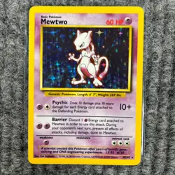 Vintage Pokemon - Base Set - Mewtwo - 10/102 Holo - LP Very Good Unlimited - Image 1