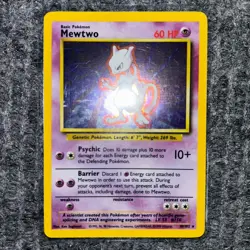 Vintage Pokemon - Base Set - Mewtwo - 10/102 Holo - LP Very Good Unlimited - Image 2